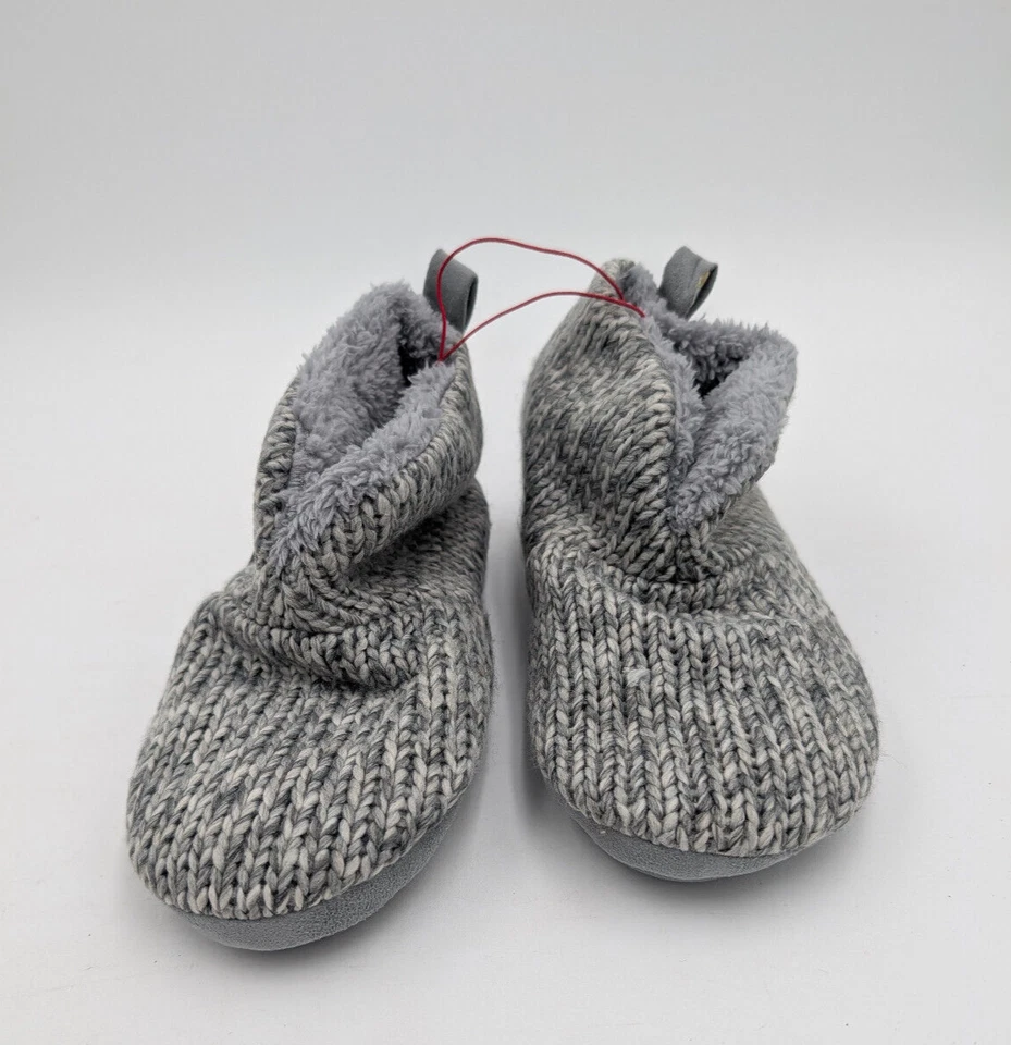 Zapatillas botín Dluxe by Dearfoams súper cómodas para mujer grises tejidas medianas 7-8 Foto 3 de 4