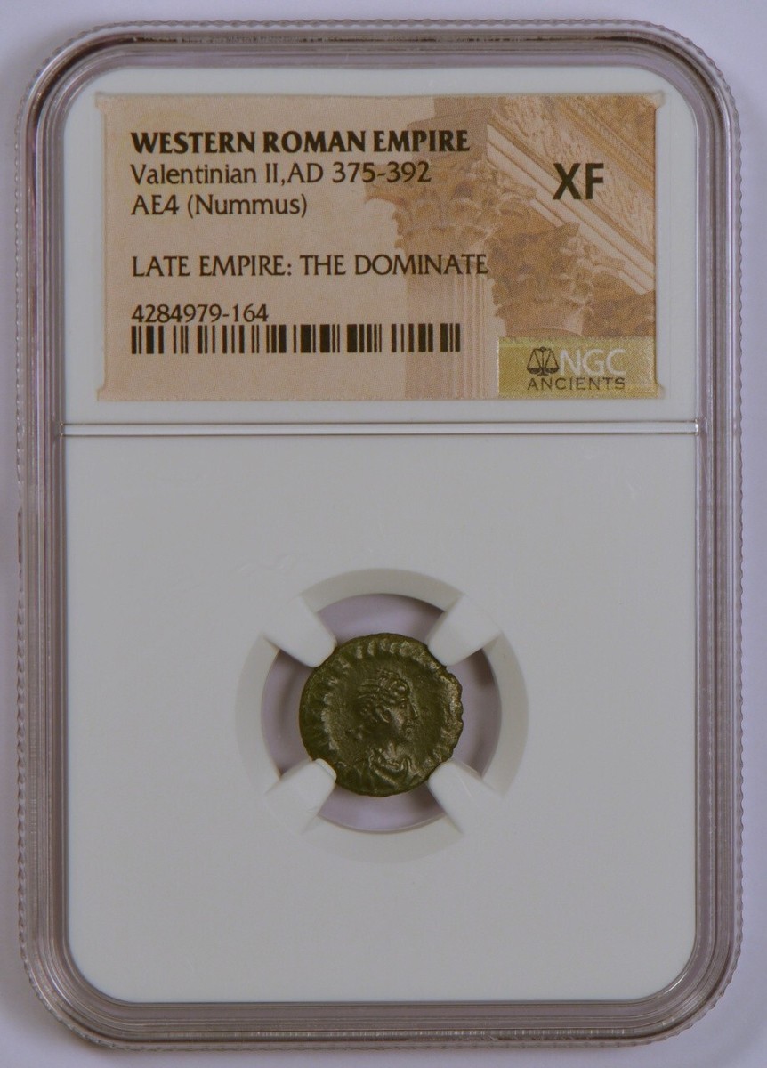 古代ローマコイン　AD 375-392 　ヴァレンティニアン 2 世 Western Roman Empire AD 375-392 Ancient Coin for Valentinian