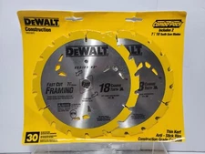 Dewalt Construction DW3192P2 Tooth Saw Blades 7 1/4 New Sealed