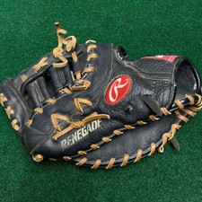 Rawlings Renegade Catchers Mitt BBEK Baseball Glove Black Leather Right Handed