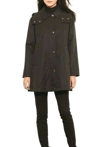 Ralph Lauren Women's Quilted Black Trench Coat with Liner - Medium - Retail