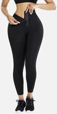NWT Feelingirl High Waist Full Length Shaper  Front Hook Legging Shaping sz M