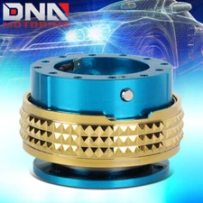 NRG SRK-210NB-CG STEERING WHEEL QUICK RELEASE ADAPTER 2.1 BLUE/GOLD PYRAMID RING