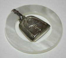 Web Vintage Sterling Silver Mother of Pearl Teething Rattle Ring  032GRA 