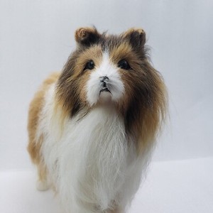 Realistic Sheltie Collie Dog Fluffy Goat/Rabbit Fur Hard Body