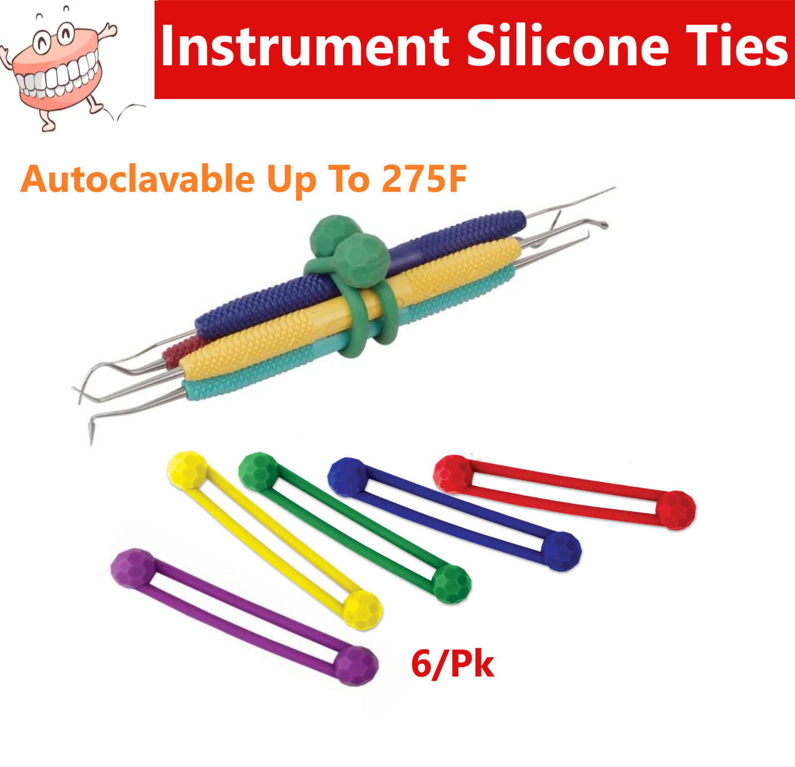 ProTies Dental Instrument Ties Silicone Ties Autoclavable Up To 275F
