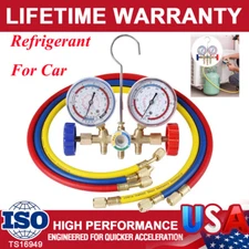 3-Way A/C Pro Car Air Conditioner Hose and Manifold Gauge Set for Refrigerant US