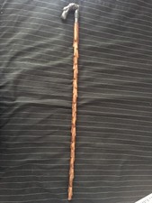 Beautiful Bumpy Wood Walking Stick / Cane With Snake Handle Vintage