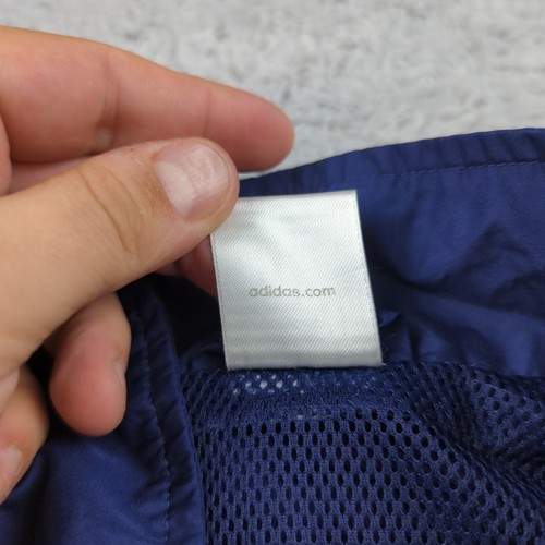 Vintage Y2K Adidas Track Jacket Boys L Blue Three Stripe Zip Up 2002 Athletic - Picture 6 of 18