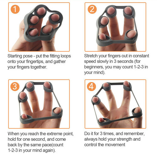 Hand Strength Finger Grip Strengthener Hand Therapy Forearm Exerciser Bands - Picture 3 of 4