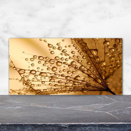 Panneau De Cuisine En Verre Tulup - 120x60cm - Motif Roses Sauvages - Neuf