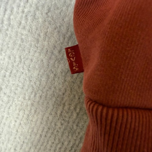 Levis Jumper Womens Large Burnt Orange Burgundy Oversized Cropped Crew Sweat - Picture 5 of 10