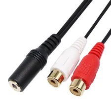 2 X 3.5mm Stereo Female To 2 RCA Female Jack Audio Adapter Splitter Cable Cord