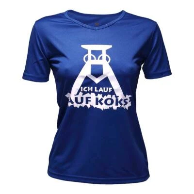 Auf Koks Funktions T-shirt royal für Frauens (Damen) mit Ruhr-Pott Aufdruck - Bild 1 von 2
