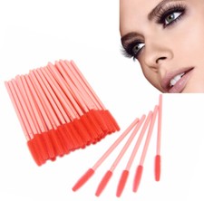 100Baby Pink Silicone Mascara Wand Applicator Strawberry Brush Travel Home Salon
