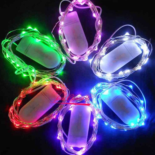 2M 20LED Button Battery Operated Silver String Fairy Wire Light For Xmas Party - Picture 6 of 9