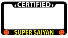 Black METAL License Plate Frame Certified Super Saiyan Accessory Dragon Ball 53