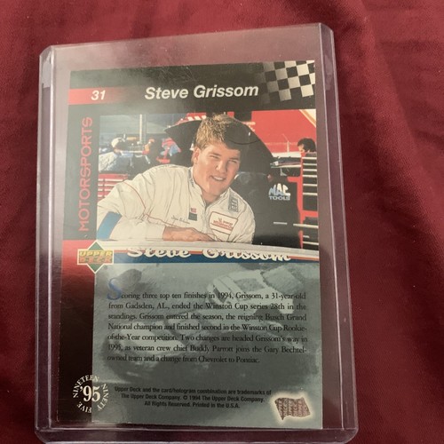 Upper Deck Nascar Trading Card 1995 #31 Steve Grissom. - Picture 2 of 2