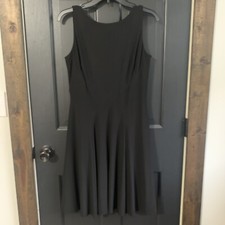 Lauren Ralph Lauren Women's Fit & Flare Little Black Dress 8 A Line Deep V Back