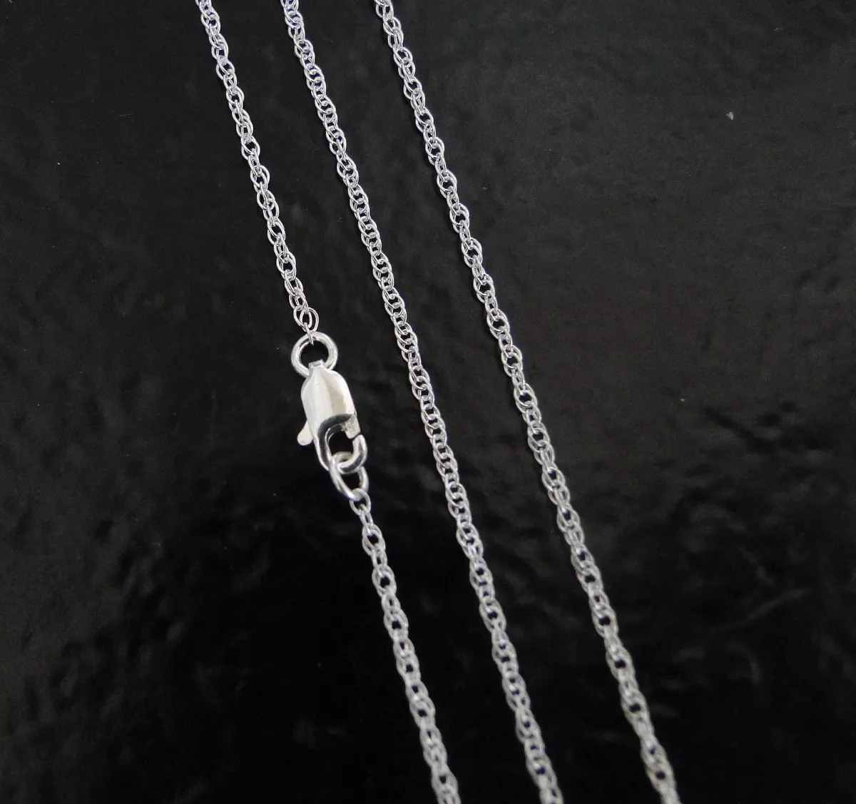 20 Inch .925 Sterling Silver 1.3mm Rope Chain Necklace Assembled by Hand