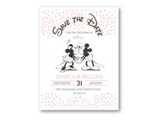 100 Personalized Disney Classic Mickey and Minnie Wedding Save The Date Cards 
