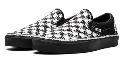 Vans Classic Sketch Checkerboard Skate Shoe Black VN0A5AO62HD 3.5 5 Slip-On.NIB