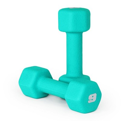 Barbell Neoprene Dumbbell Weights, 9 lb Pair, Mint