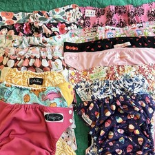 Lot 15 Cloth Diaper Girl Pattern Alva Baby Glow Bug Mama Koala Kawaii 10 Inserts