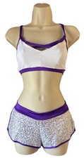 The Line Up Pro Cheer Dance NFL NBA NHL Vikings Sequin Purple Audition Set S