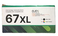 67XL High Yield Ink Cartridge Black/Color Combo replacement for HP