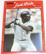 1990 Donruss Jose Uribe Error Wrong Birth Year