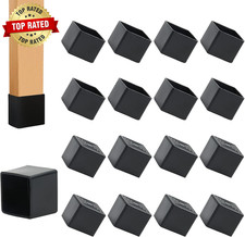12PCS Square Rubber Furniture Leg Caps 1 Inch X 1 Inch Square Chair Leg Caps Cov