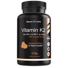 MaxX Labs Vitamin K2 Supplement - Full Spectrum 90 Count Pack of 1 