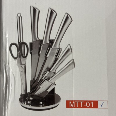 YODJP, Kitchen Knife Set, MTT-01, Silver Handles