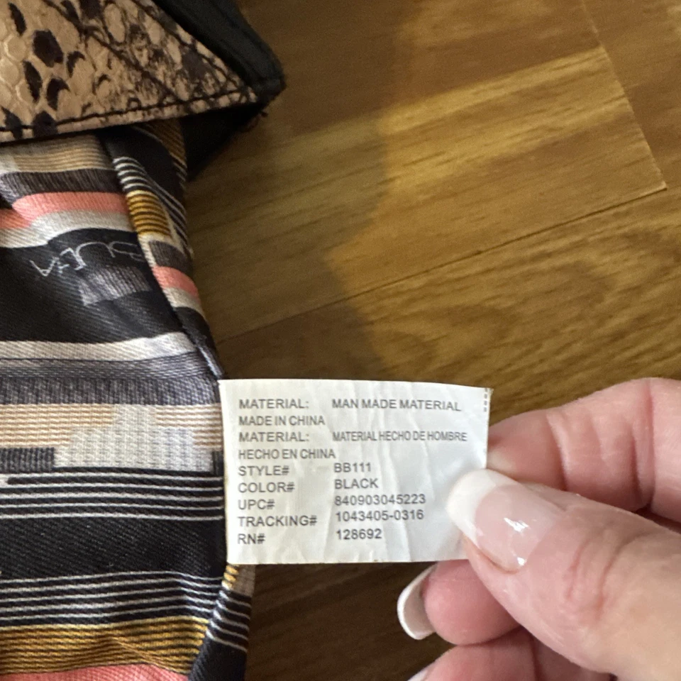 Bolso de Mano Grande Big Buddha Estampado Negro y Serpiente. Foto 4 de 4