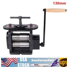 130mm Manual Rolling Mill Machine Wire Flat Pattern Sheet Metal Jewelry Tool US