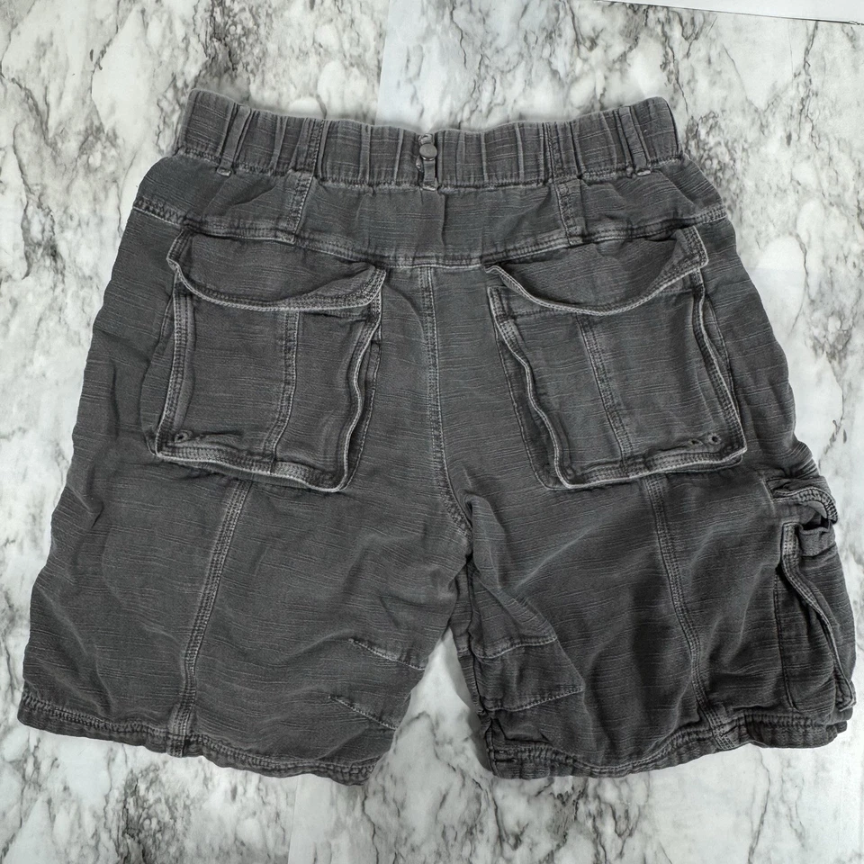 Free People Cayman Cargo Shorts Smocked Pockets Womens Small Gray Mid Rise - Image 3 of 4