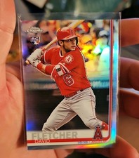 Topps 2019 Chrome David Fletcher Los Angeles Angels #181 Rookie Baseball Card. rookie card picture