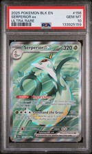 2025 POKEMON BLK EN-BLACK BOLT ULTRA RARE #156 SERPERIOR EX PSA 10