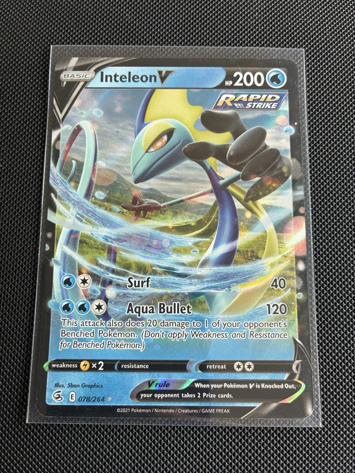 Pokemon Inteleon V 078/264 Swsh08 Fusion Strike Holo Ultra Rare Rapid Strike