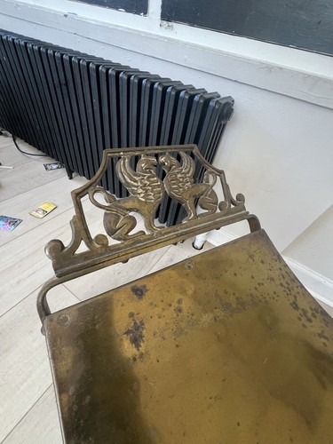 Antique Oscar Bach Style Iron X Base Bench Stool w/ Winged Griffins 23” x 19” - Picture 8 of 12