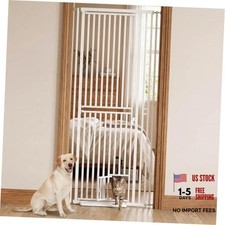 78.7" Extra Tall Cat Gate for Doorway, 27"-37" Extra Wide Pet Metal, 78.7"H
