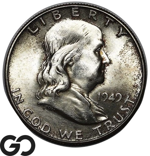 1949 Franklin Half Dollar, Toner, BU++