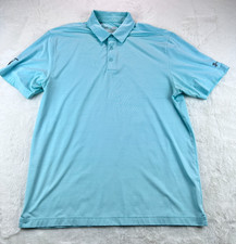 Under Armour HeatGear Golf Polo Mens Large Blue Glen Eagles Logo