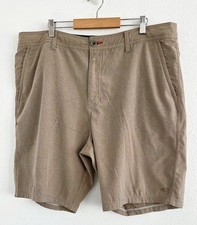 O Neill Men s Beige Striped Zip Pockets Quick Dry Hybrid Board Shorts Size 38