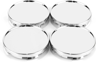 RT 4pcs 2.5in Wheel Center Caps OD: 64.5mm / 2.54'', ID: 58mm / 2.28'' Chrome