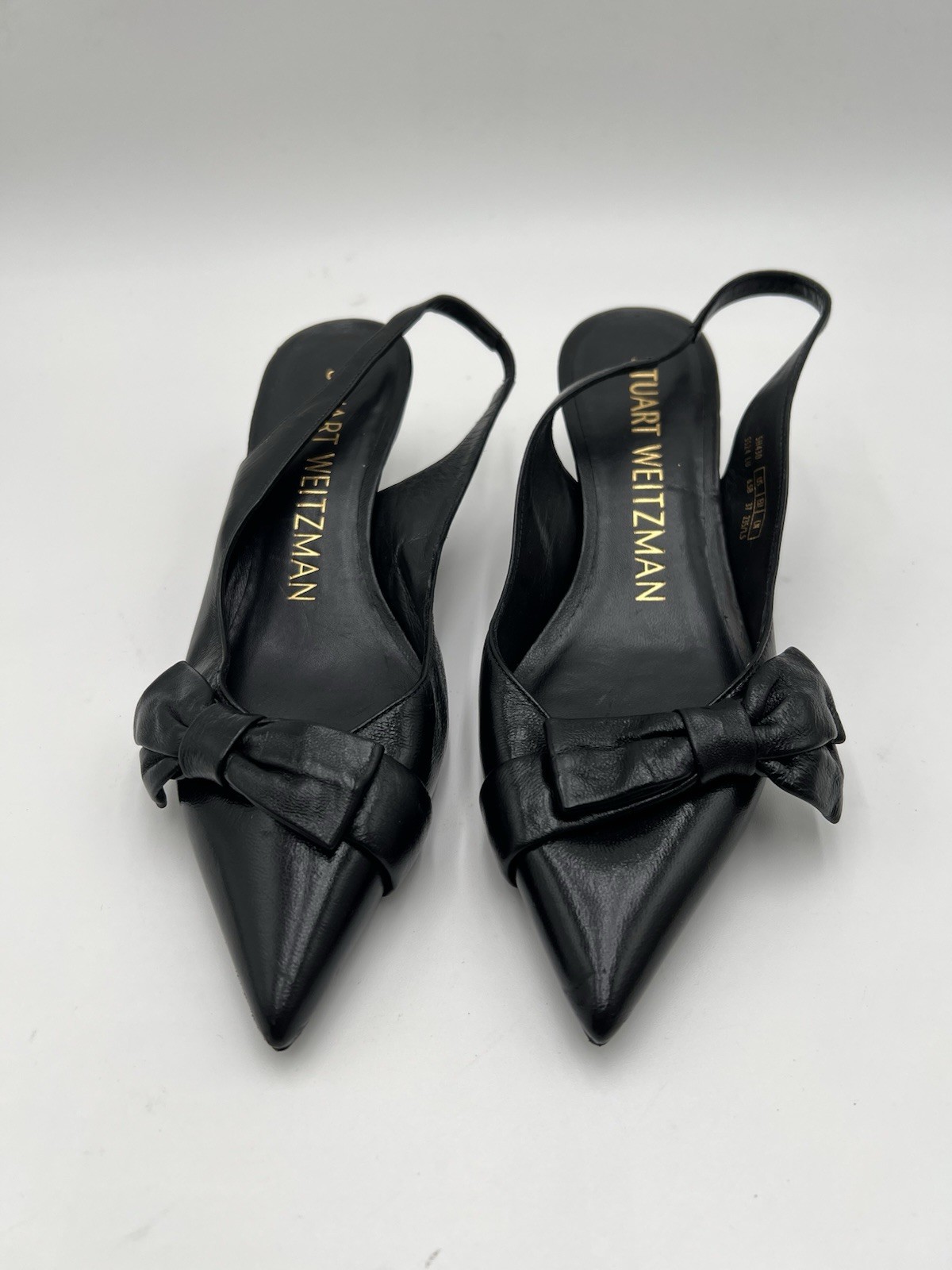 Stuart Weitzman Sofia 50 black leather slingback … - image 2