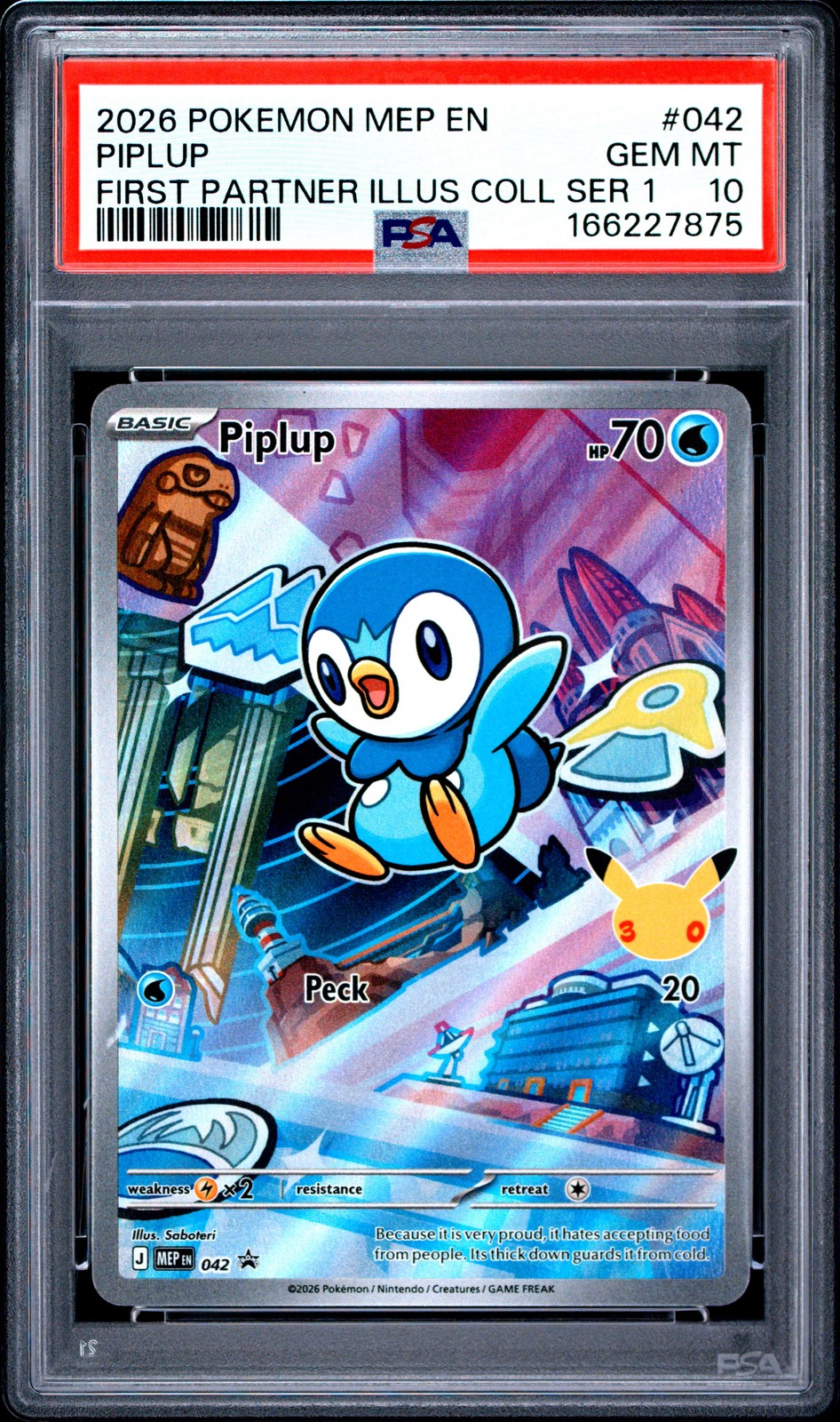 2026 POKEMON MEP EN-ME BLACK STAR PROMO #042 PIPLUP PSA 10