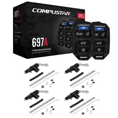 Compustar CS697-A 1-Way 200' Alarm + 4 Code DA1 Door Lock Actuators