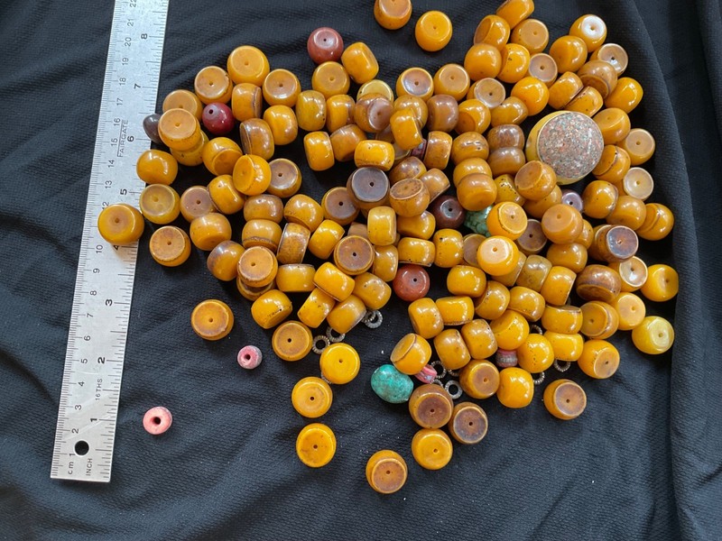 Nepal Tibet Buddhist Resin Prayer Mala Spacers Old Worn RARE